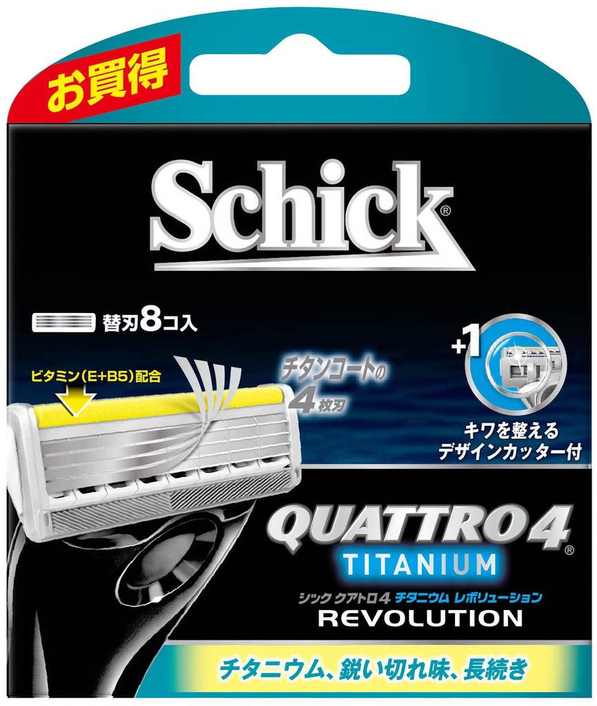 Schick Quattro 4 Titanium Revolution Replacement Blade 4-blade (8 Pieces)