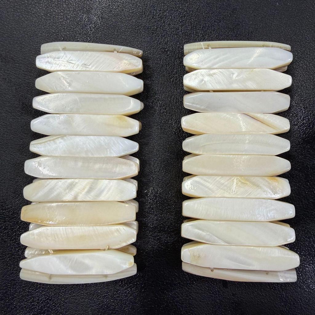 Oval Oxford Shell Bracelet: Large Irregular Natural Beaded DIY Jewelry Accessory
