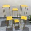 Gold Wrought Iron Wedding Aisle Markers: Square Flower Stand Decoration Ornaments