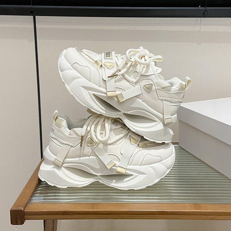 

2025i Korean version of the new dad shoes, girls spring students sports running shoes, casual shoes, platform height increase FB7703-2 35