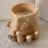 Nose Picking Mug Funny Nose Mug with Finger Handle Ceramic Storage Cup with Sculpted Hand Plate Ring Holder for Home Office Decoration Gift
