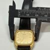 Used SEIKO 2C20-5370 Quartz Watch Gold Dial Black Belt