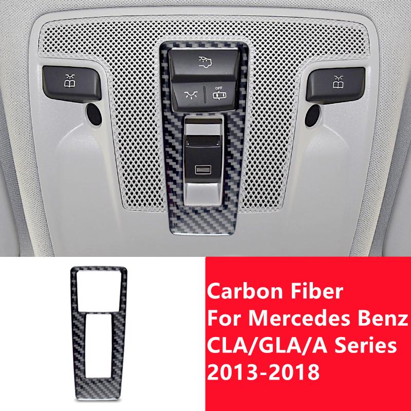 

Углеродное волокно Автомобильный свет для чтения Панель Модификация Крышка Отделочные полосы Декоративная наклейка для Benz A CLA GLA Автомобиль Внутренний чёрный