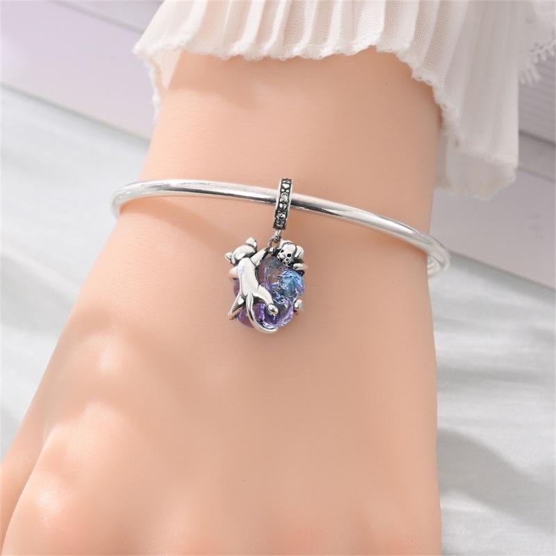 copper Adorable Cute Crystal Cat and Dog Pendant Charm Compatible With Authentic Charm Bracelets Women Do It Yourself Jewellery Gift