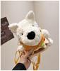 Highland West Cartoon White Terrier Plush Crossbody Bag Outdoor Bag Shoulder