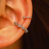 Clip per orecchio retrò francese a doppio strato in lega senza buco: Ear Cuff Semplice da Donna, Stile Freddo, di Nicchia Coreano, Temperamento