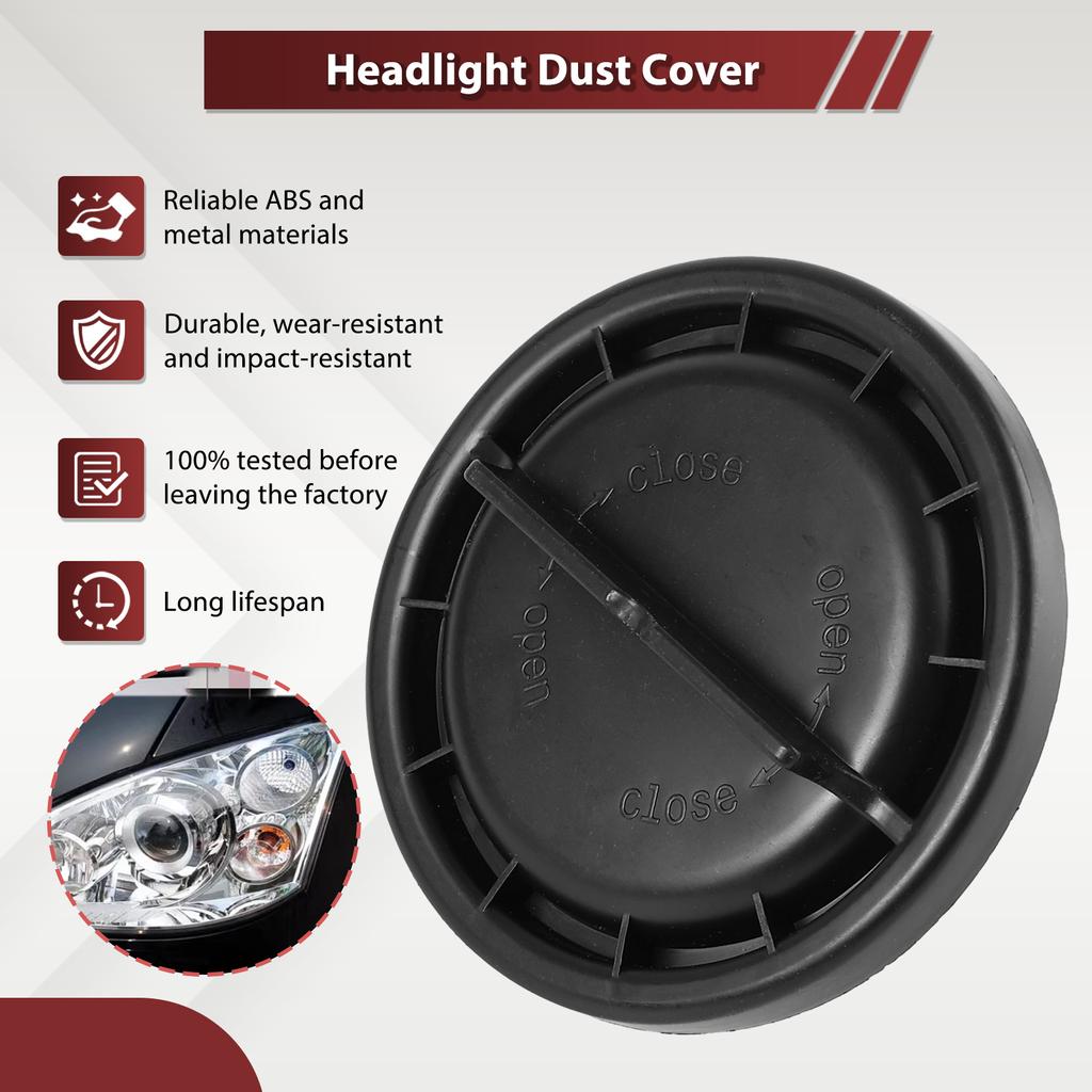 Universal Black Headlight Dust Cover / Cap For Mercedes-Benz W204, W171, W212, W222 (Replaces 1305219122)