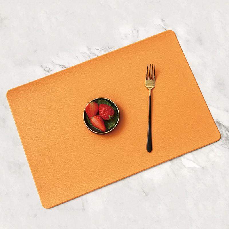 Nordic Household Leather Placemat Hotel Restaurant Western Place Mat Rectangular Waterproof Oil-proo