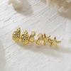 Golden C-Shape Earrings Set Textured Seashell Dangle Earrings  Jewelry Accessories