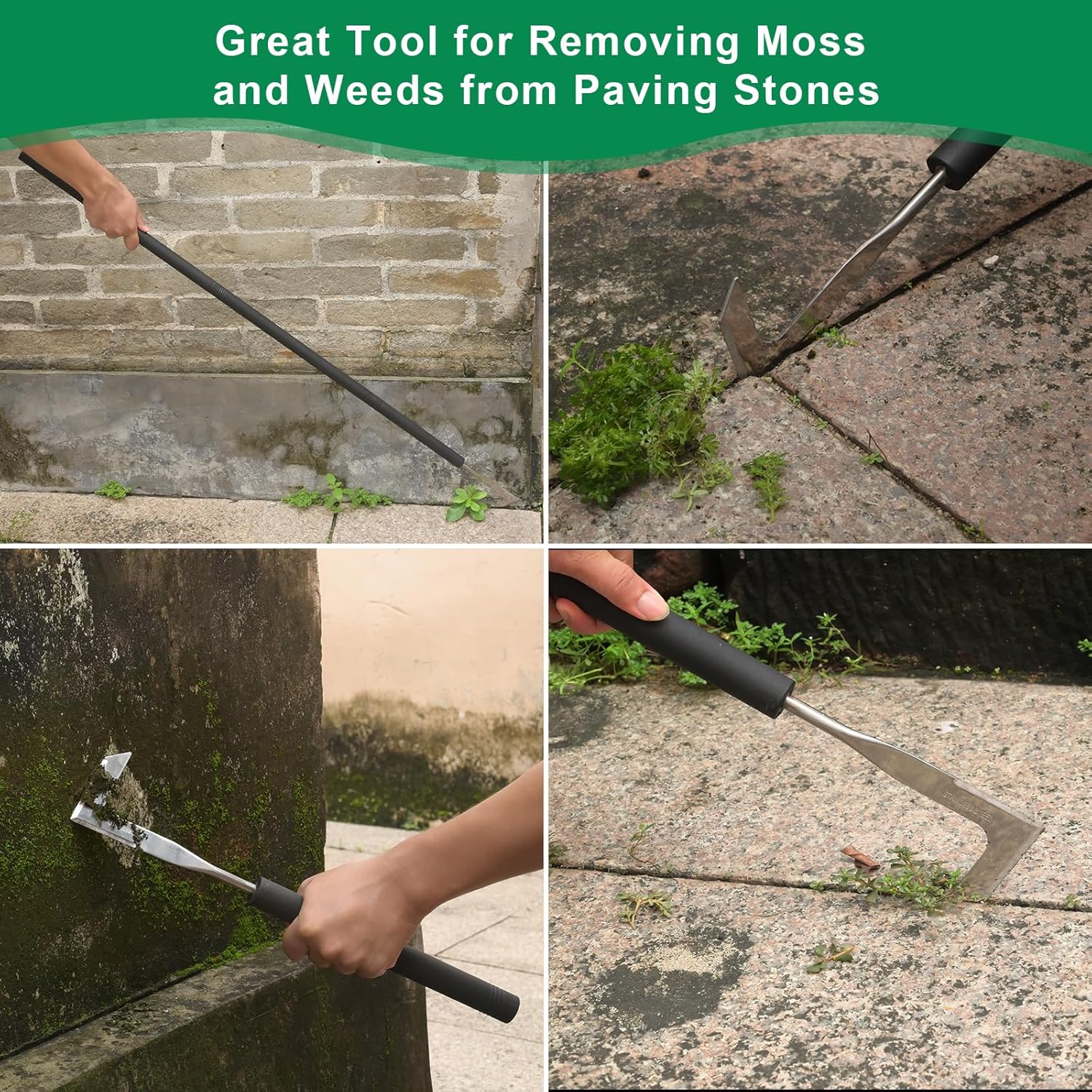 

49,2-дюймовый сорнякоудалитель с длинной ручкой, 3 регулируемые длины, инструмент для прополки щелей, ручной сорнякоудалитель для тротуаров, брусчатки, стеновых зазоров, газонов, сада