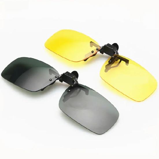 Car Night Safety Driving Glasses Clip Anti-glare Driver Goggles Driving Night Vision Lens Clip On Sunglasses Interior Accessorie