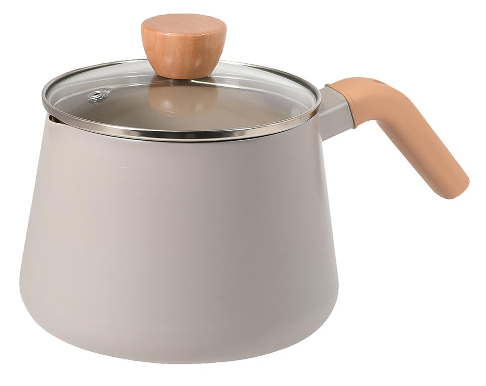 Pearl Metal Multi-Pot 17cm 2.3L, Fluororesin Coating, IH and Gas Stove Compatible, Glass Lid, PFOA-Free, PTFE-Free, Spruce HC-900