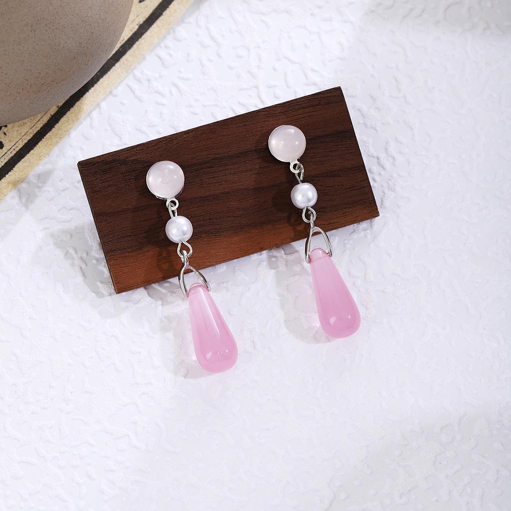 Butterfly Water Drop Pearl Fringed Ear Hook Female, Guochao Light Luxury Safety Buckle Ancient Cheongsam Earrings