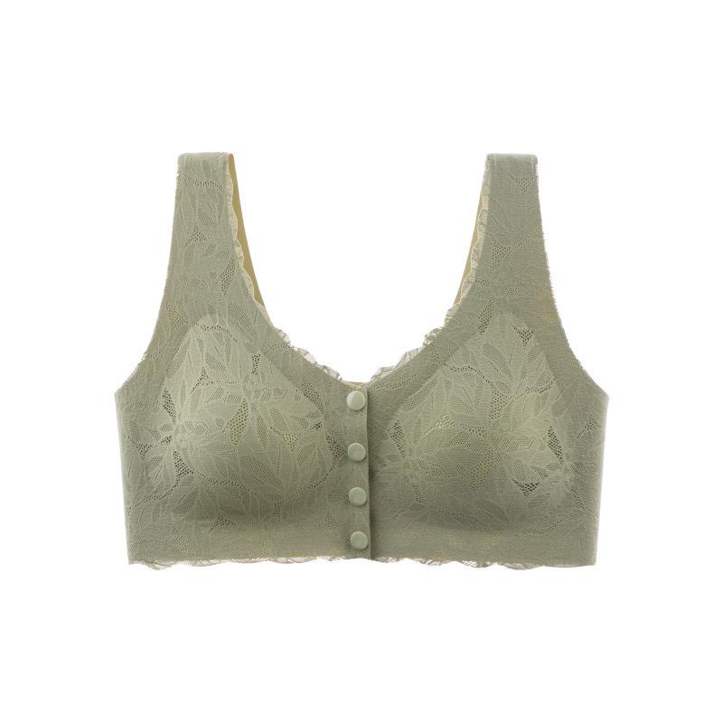 

Мама Трусики Жіночий Бюстгальтер із Застібкою Спереду Без Кісточок Жилет Бюстгальтер Без Слідів Великий Розмір Тонке Мереживо 3XL зелений
