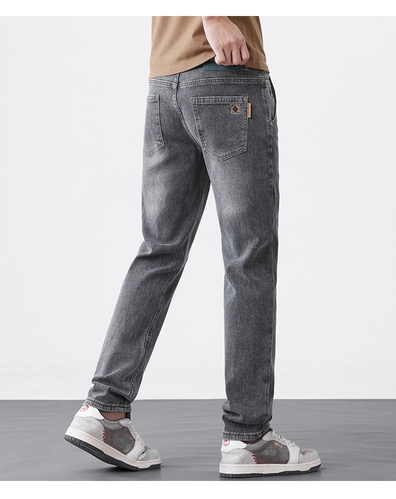 JYL Men's jeans, new product of the year, pirate-style knitted small straight pants, wide hips and long legs.