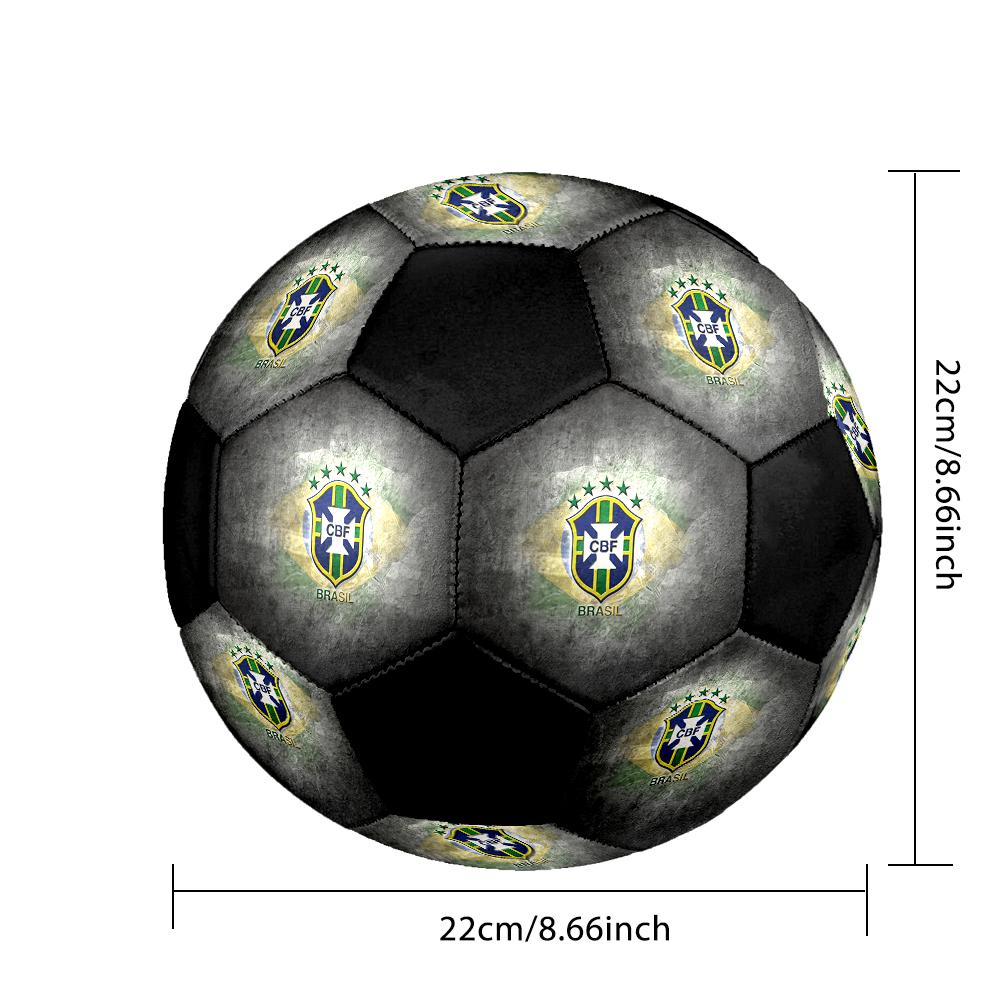 SIZE 5 Brazil National Football Team Soccer Ball Colorful All Ages Machine Stitched PVC Competition Ready Durable High-Bounce