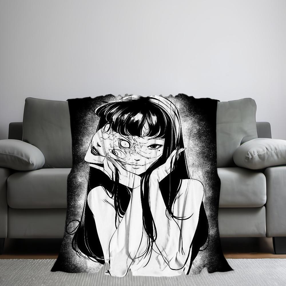 Junji Ito Horror Comic Blanket Flannel Warm Comfort Soft Plush Blanket For Picnic Beds Sofas Homes And Bedrooms