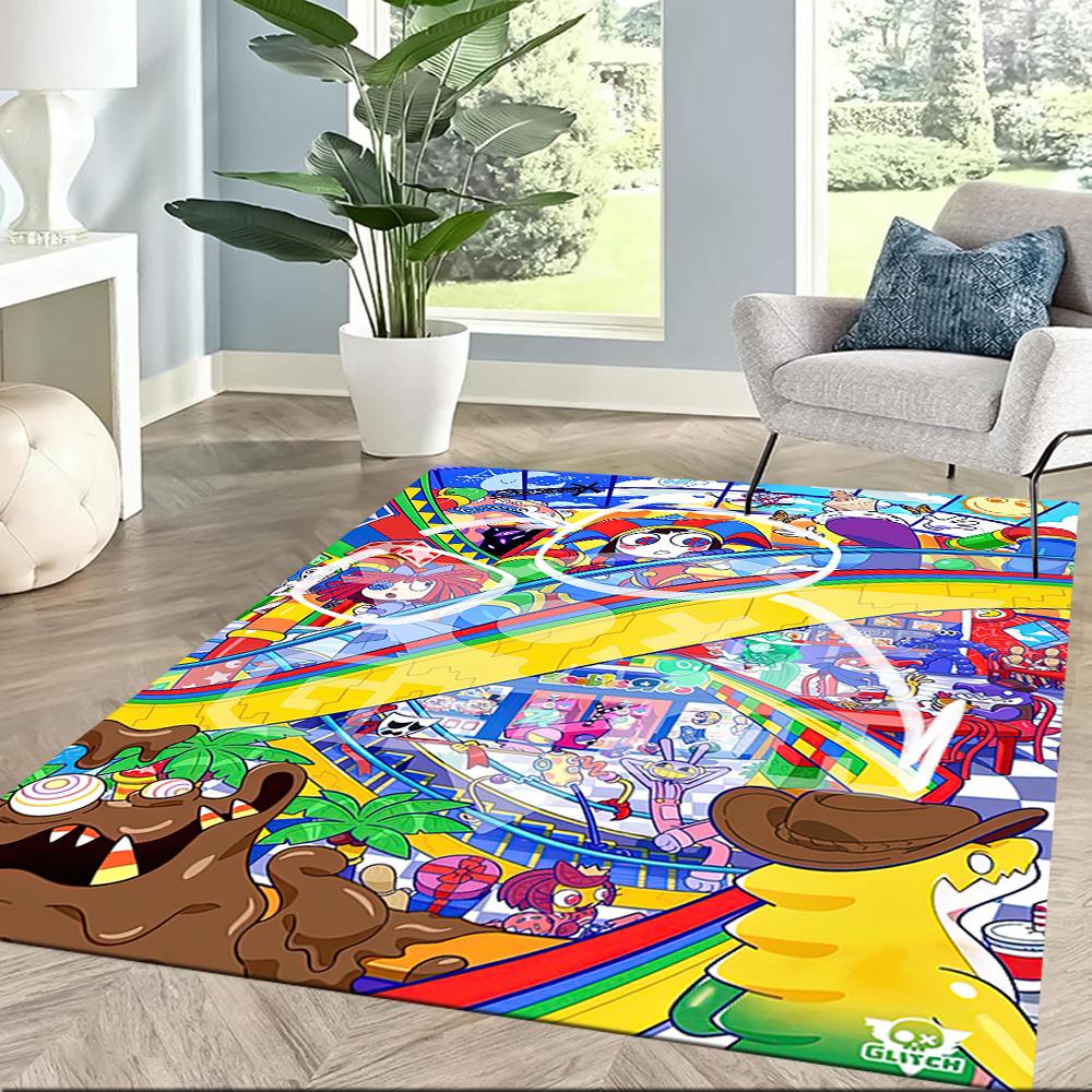 Digital Circus Floor Mat Perfect for Living Rooms Kitchen Game Room Outdoor Antislip Carpet Anime Office Decor Perfect Gift for Women/Men