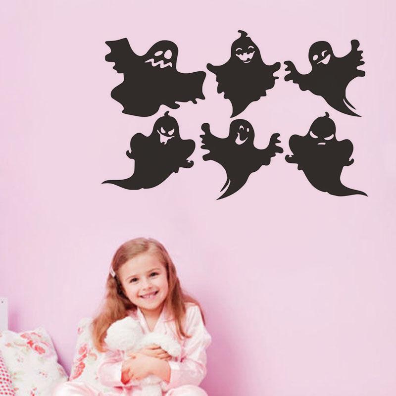 

Halloween Wall Stickers Cute Little Ghosts Living Room Children s Room Home Stickers Wallpaper чорний