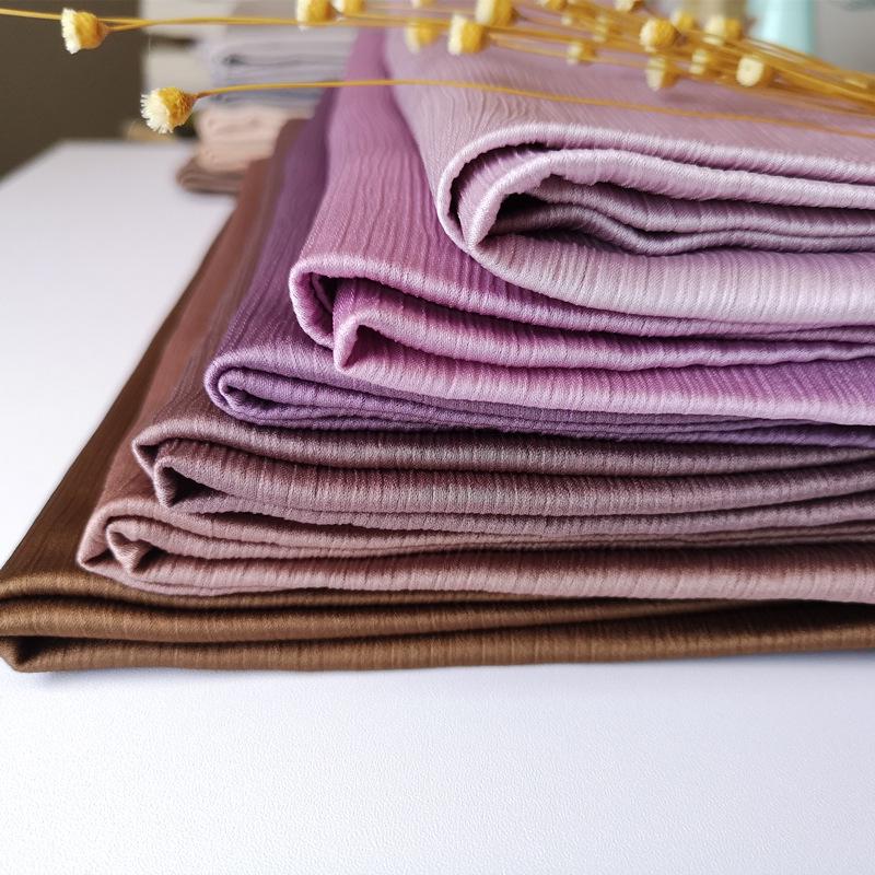 2023 Natural Wrinkled Solid Color Long Crepe Silk Scarf WJA14