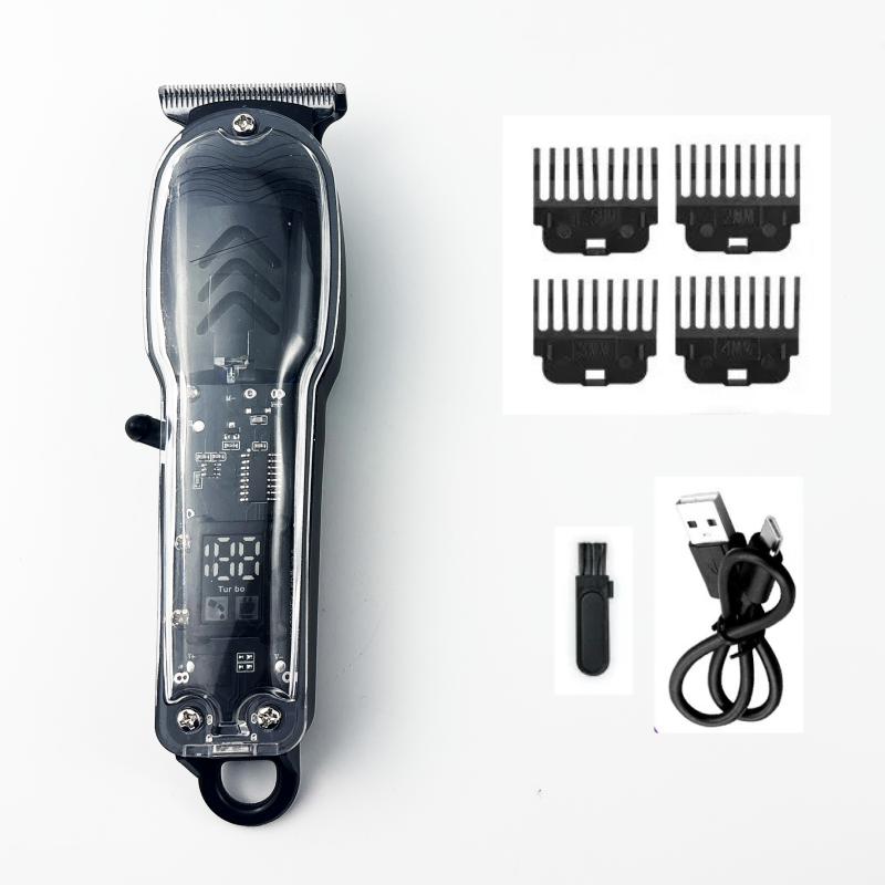 Transparent Hair Clipper Hair Cutting Machine Professional Baldheaded Trimmer Beard Electric Razor USB Barbershop