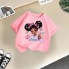 Girls' Cartoon Print Casual Round Neck Short-Sleeve T-Shirt - Summer Collection