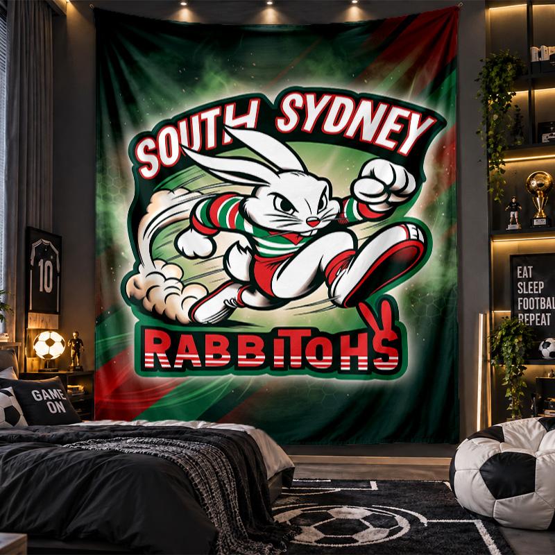 Wall Hanging Tapestry South Sydney Rabbitohs Print Cloth for Living Room Bedroom Home Decor