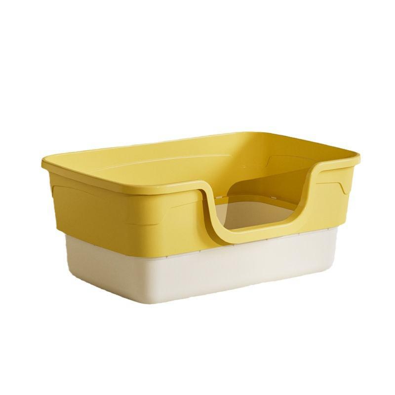 Extra-Large Splash-Proof Semi-Enclosed Cat Litter Box with High Walls