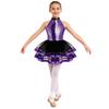 Girls Kids Sparkling Sequins Ballet Tutu Dress Modern Jazz Dance Outfit Stage Performance Costume Dancewear