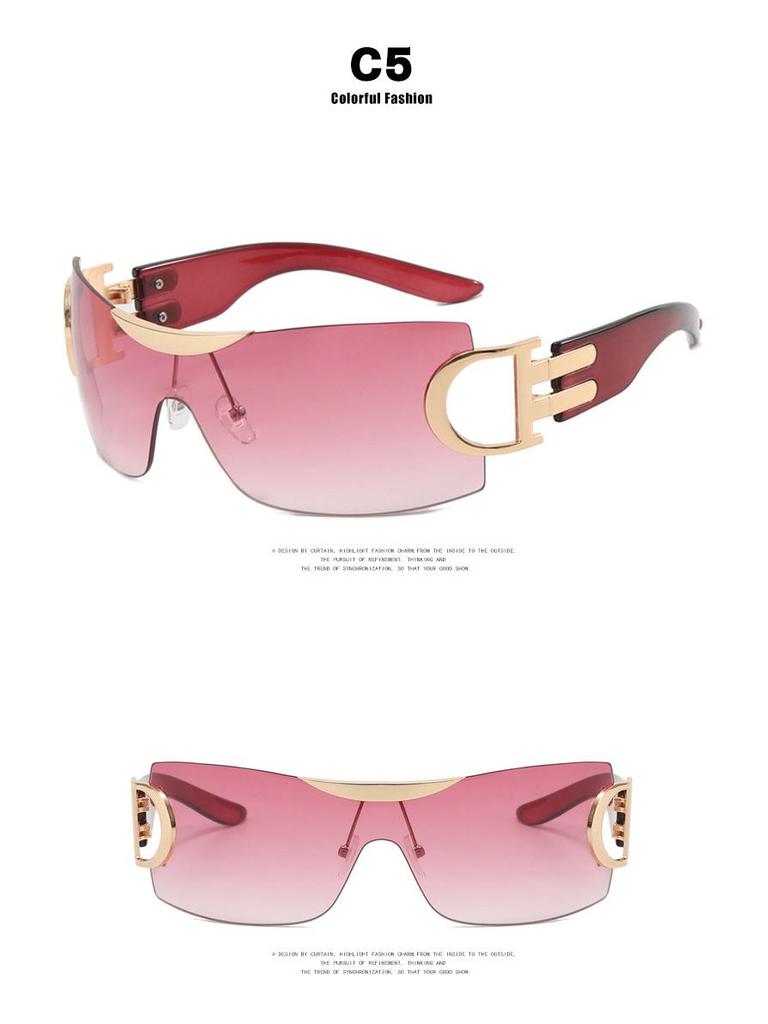 Large Frameless Y2K Sunglasses 2022 - Futuristic Sporty Design