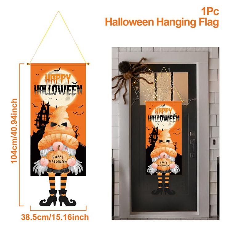 

Счастливый Хэллоуин Подвесной знак на дверь Подвески Жуткий Хэллоуин Садовый флаг Для наружного двора Флаг Украшения Хэллоуин Украшения