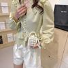 Mori cute imitation pearl woven mini compact women's earphone mouth red envelope spring new shoulder messenger bag