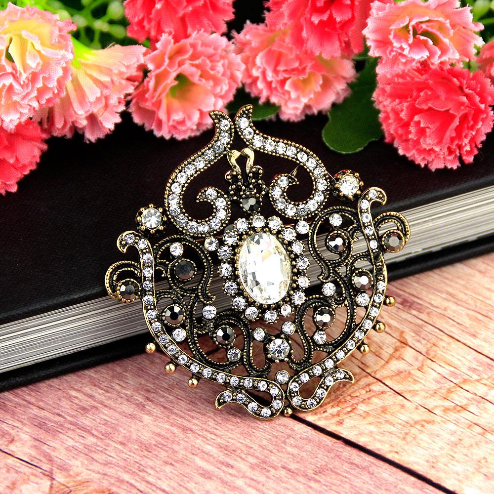 

Вінтажний кришталевий жіночий лацкан зі смоли, ювелірні вироби, капелюх, значок, античне золото, богемна брошка білий