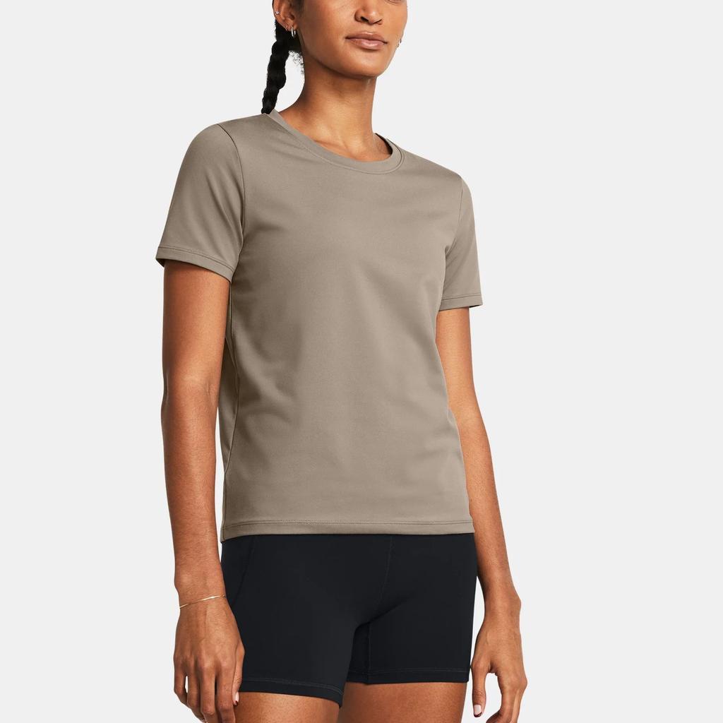Under Armour Meridian Solid Crew Neck Short Sleeve T-Shirt Women Tops Linen 1379155-200