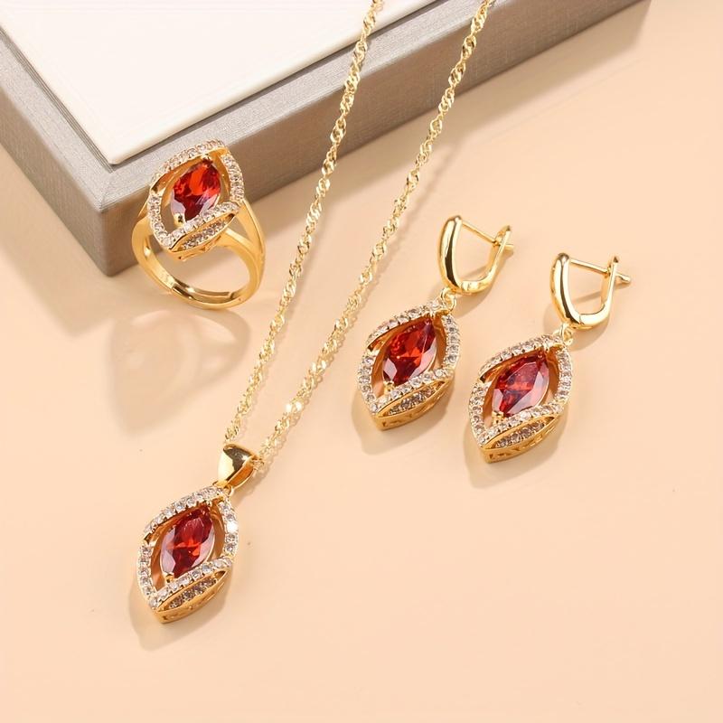 

Роскошные Италия Бразилия Ювелирные Аксессуары Позолоченные Свадебные Комплекты для Невесты Ожерелье и Серьги Кольцо для Женщин Подарок resizable