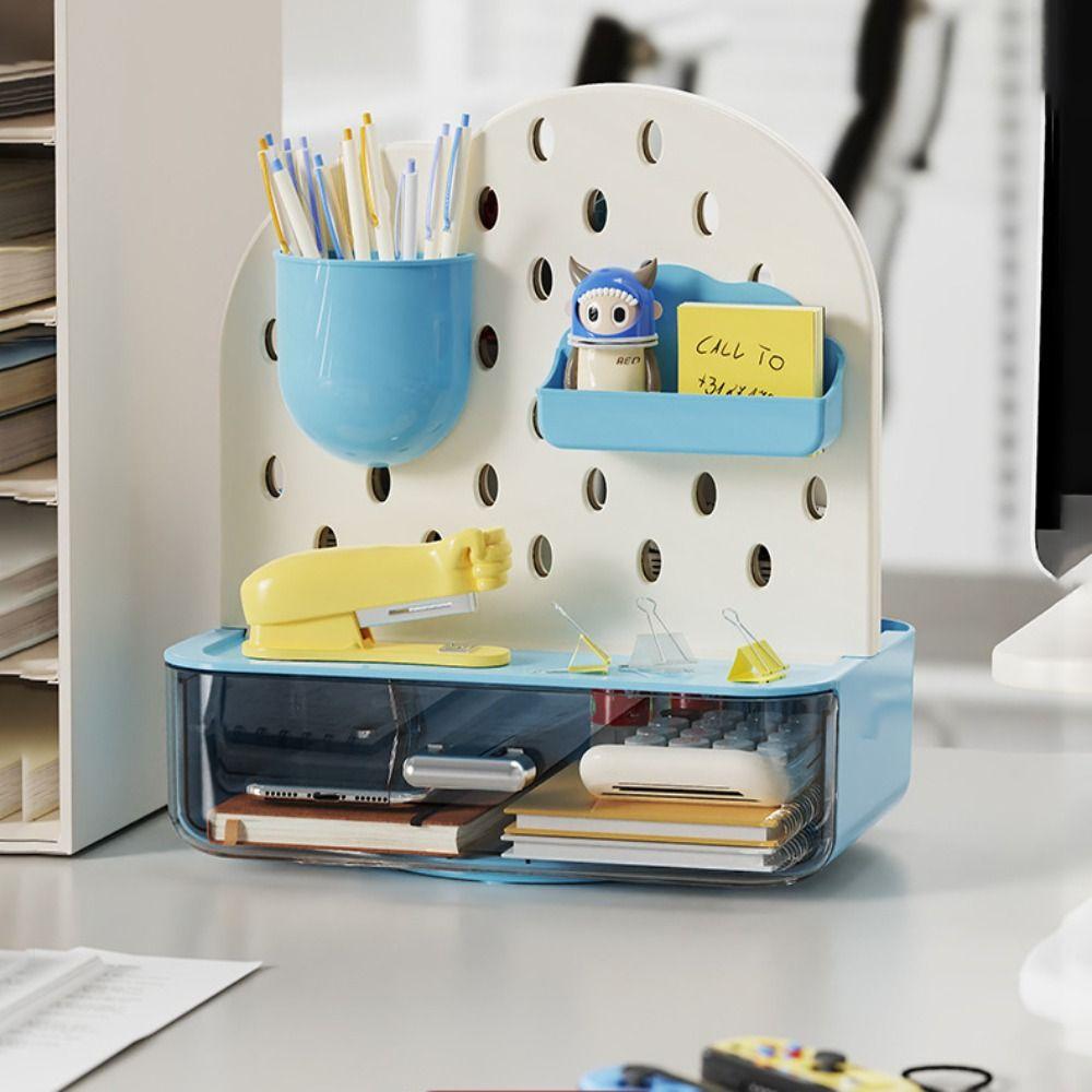 With Drawers Cave Board Stand Multifunctional Desk Organizer Space Saving Pen Holder  Workstation