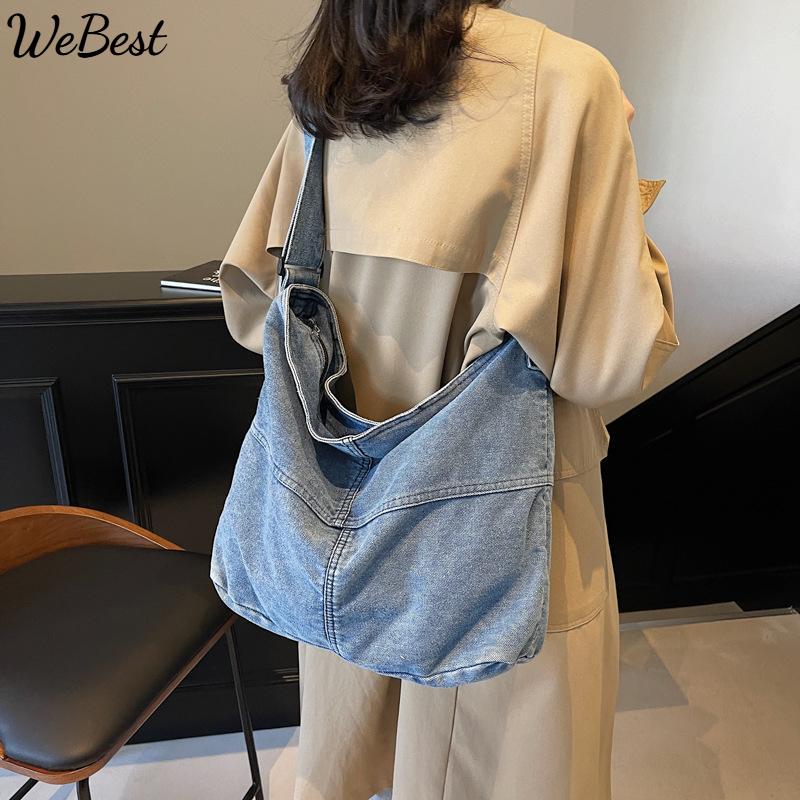

New Denim Crossbody Bags Bags Women Patchwork Shoulder Bags синій