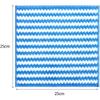 Microfiber Wavy Dishcloth Kitchen Absorbent Dishcloth Cleaning Cloth Thickened Dishcloth Scouring Cloth (Blue)