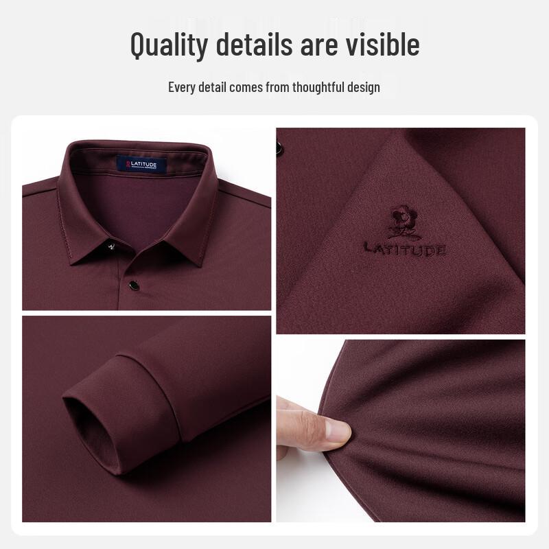 MONTAGUT Men's Lamb Wool Silk Blend Polo Shirt