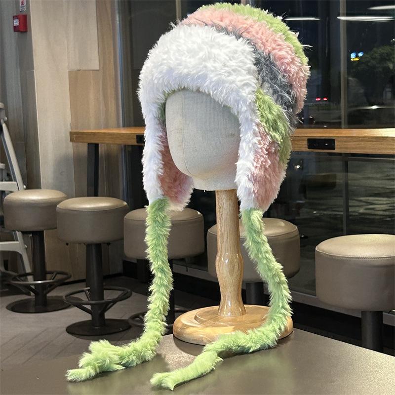 

Дофаминовая цветная лямка Шапка Лэй Фэн Женская Осень и Зима Тепло Универсальный Милый Защита ушей Велоспорт Утолщенная Шапка-ушанка M（56—58cm）