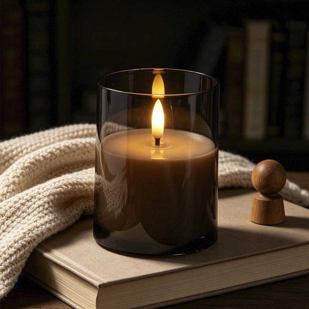 Acrylic Bullet-Shaped Remote-Controlled Flameless Candle Lamp