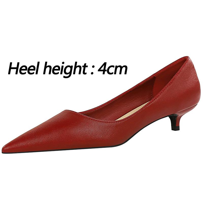 Fashion pointed toe mid heeled shoes 4 cm Stilettos Occupation OL Office shoes low-heel women shoes Kitten high heels Pumps Lady