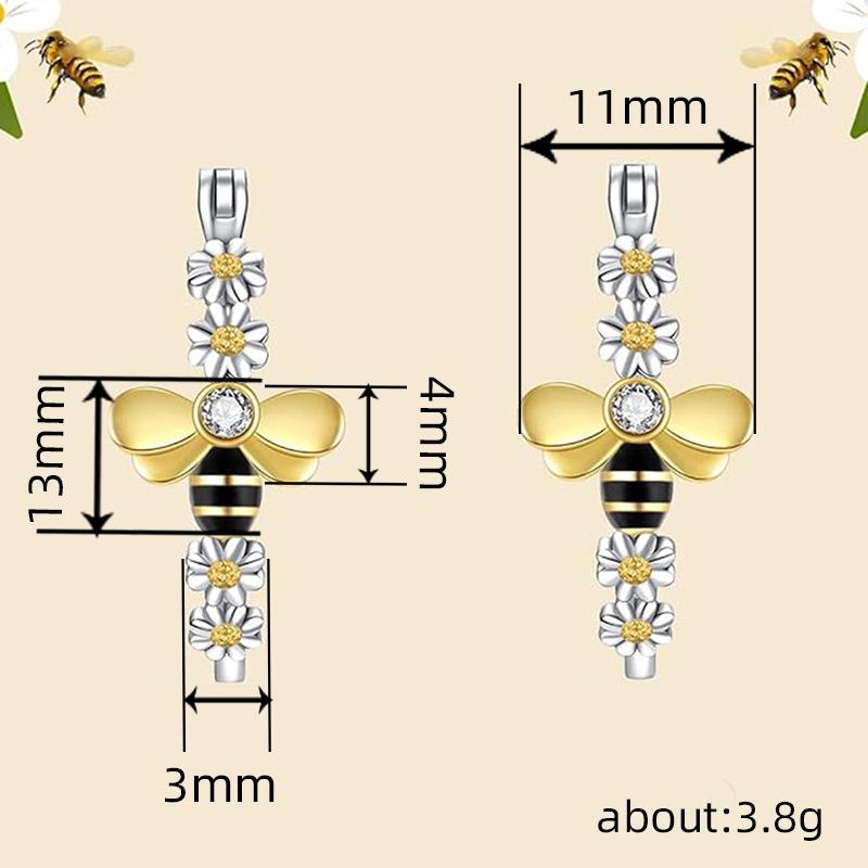 New bee earrings for women, cute and delicate zircon jewelry, small and fresh pastoral style