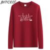 BITCED Men's Spring and Autumn Slim Trend Long-sleeved T-shirt Versatile O-neck Bottoming Shirt
