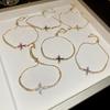 Cross Pendant Bracelet With Cubic Zirconia For Womens Fashion Accessory Gift