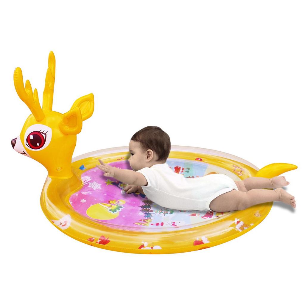 30-Silk Thickened PVC Inflatable Water Mat for Baby and Toddler Crawling, Summer Cooling Ice Pad Cushion
