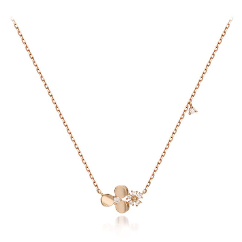 

ELLE Jewelry Stone Flower Necklace ELBRNN158 Rose gold