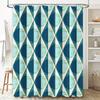 Modern Geometric Blue White Shower Curtain Waterproof Bathroom Decorative Fabric Polyester Bath Sheet Green Blue White Set 180x2