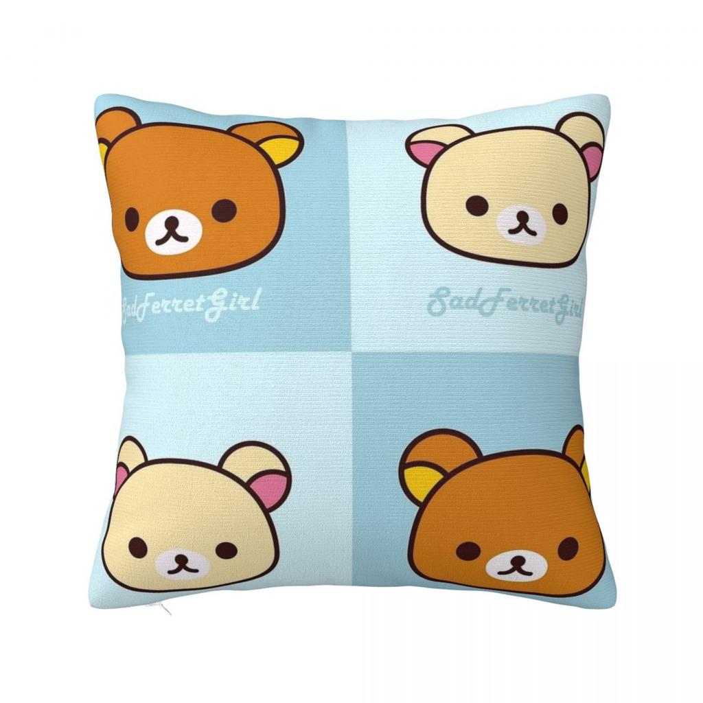 Korilakkuma Rilakkuma Pillowcases Room Cartoon Bears Cushion Case Funny Pillow Cover 4040