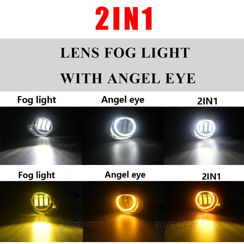 2PCS DRL For VW Golf MK6 2009 2010 2011 2012 2013 Angel Eye Fog Light Car LED Lens Fog Lamp